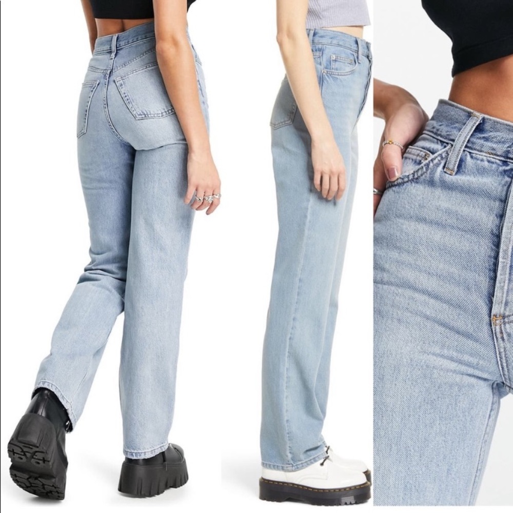 NWOT TopShop Kort Straight Leg Jeans - Picture 5 of 12
